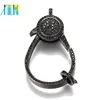 XULIN Wholesale CZ Clear Micro Pave Lobster Clasp For Bracelet DIY Gunmetal Connector with Two Side Rhinestone