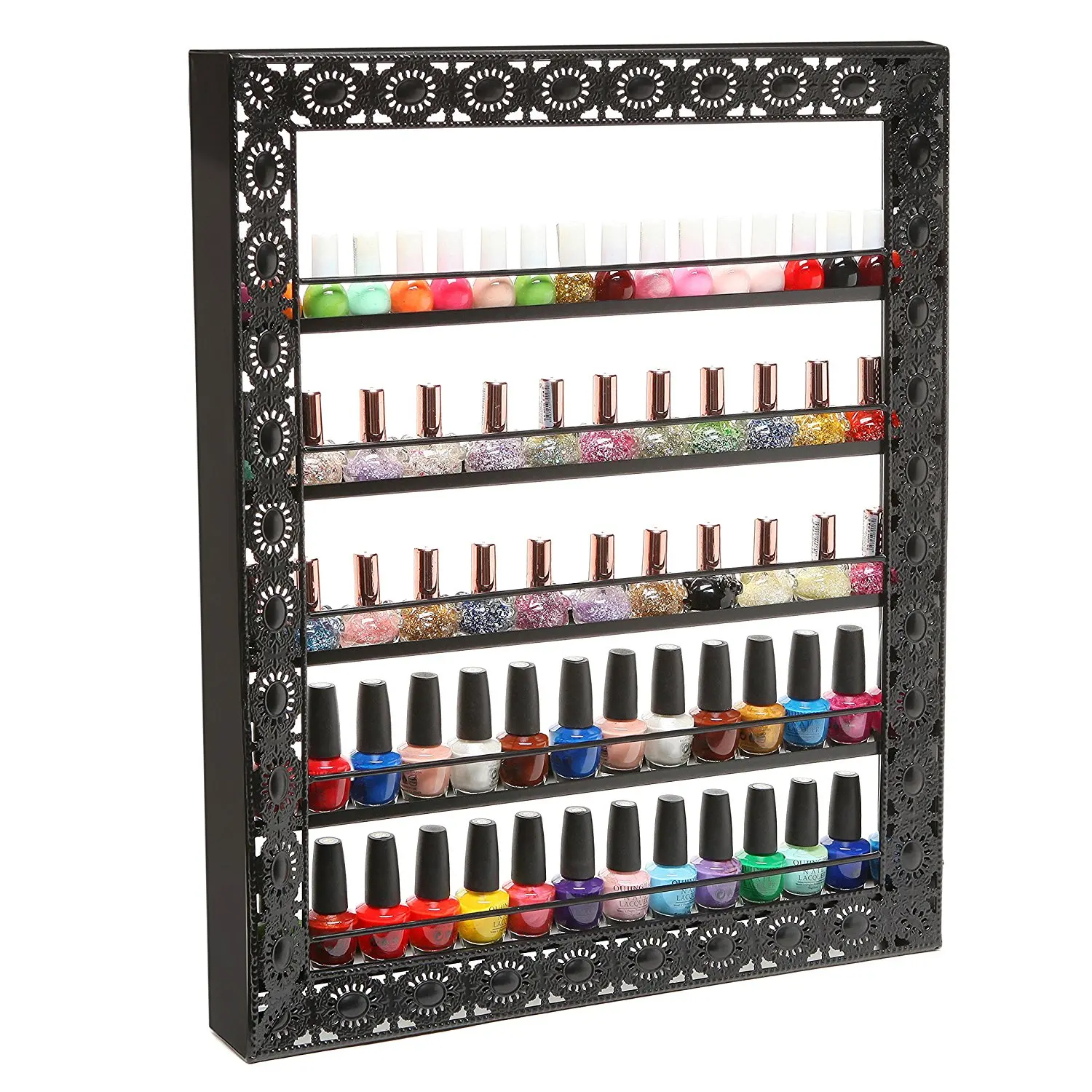 IWIVI Nail Polish Organizer Rack, 3 Tier Wall Mounted