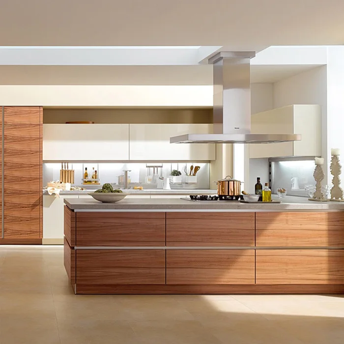 Customized Project Europe Style Frameless Melamine Kitchen Cabinet