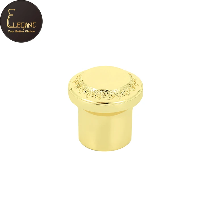 Factory custom design gold zamac zinc alloy metal perfume bottle screw cap