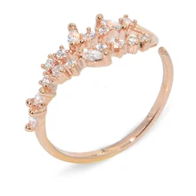 Cor&eacute;en zircon incrust&eacute; bague hommes et femmes couples cuivre plaqu&eacute; creux hipster ouverture r&eacute;glable bague de phalange