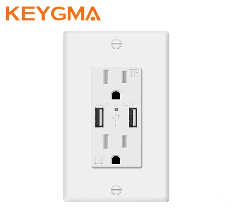 Keygma Double Adapter Plug Wall Socket With Usb Buy Gfci Usb Wall