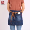 Cotton denim half waist kitchen uniform apron patterns for women waitress