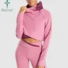 Color Panel Stitching Girls Active Wear Fashion Crop Sports Hoodies