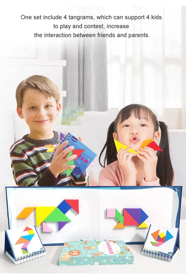 Colorful Tangram Magnetic Funny 3d Jigsaw Tangram Puzzle Kids Play Toys ...