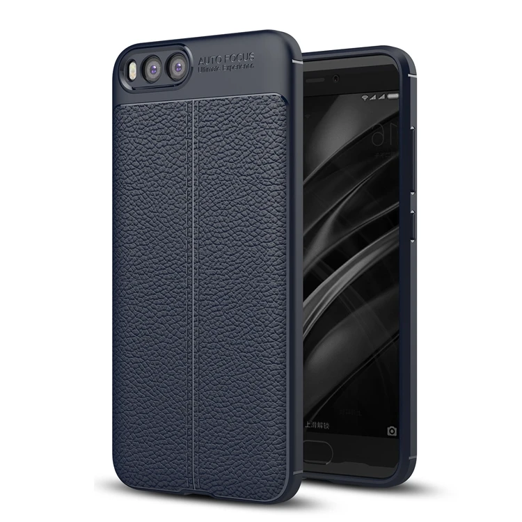 2017 New Design Carbon Fiber Lichee Pattern For Xiaomi mi 6 Soft TPU Case For Xiaomi mi 6