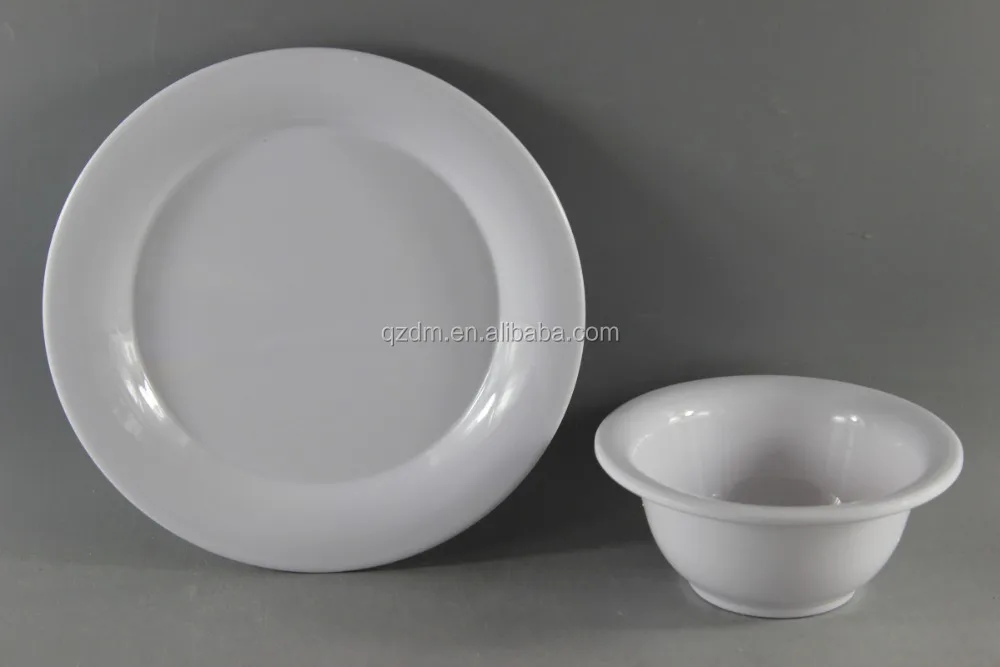 White Melamine Tableware,Melamine Dish And Bowl Set