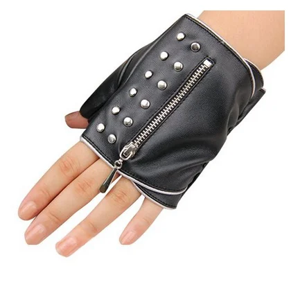 Ladies fashion nappa fingerless sheep leather gloves