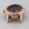 Fine Power Flow Dial Rose Gold-Plated Alloy Case Male Sport Quartz Wristwatch