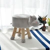 Animal Bear shaped kids storage stool for living room furniture wooden kids stool animal wood stool