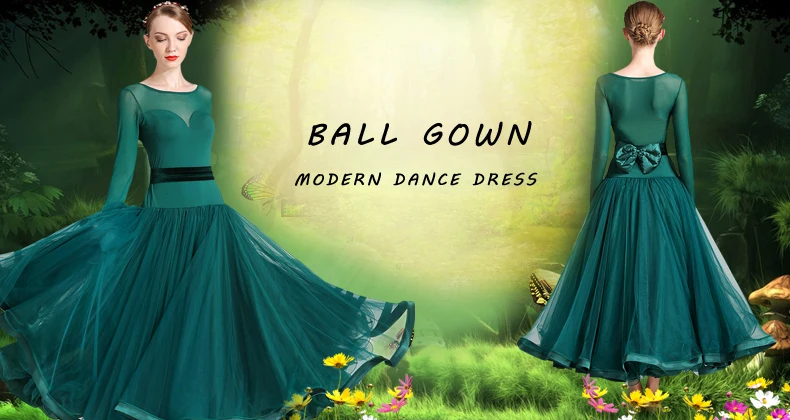 International Standard Ballroom Dance Dress  Lyrical Dance Costume Dress Women Long Ballroom Dancing Dress