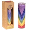 Wholesale 8 inch Rainbow Glass Jar 7 days Religious candles