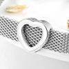 Fashion Custom Jewelry 925 Sterling Silver Rose Gold Plated heart Shaped Charm Beads with zircon For pandora Bracelet for women