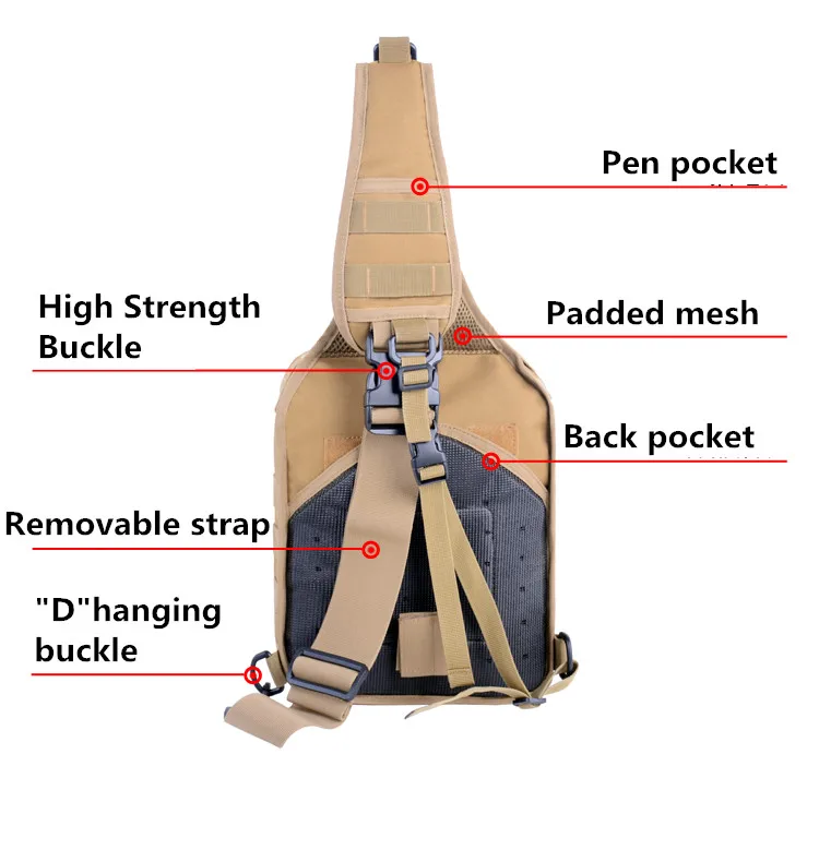 Hot Sale Waterproof Military Tactical Sling Backpack Molle Shoulder Bag
