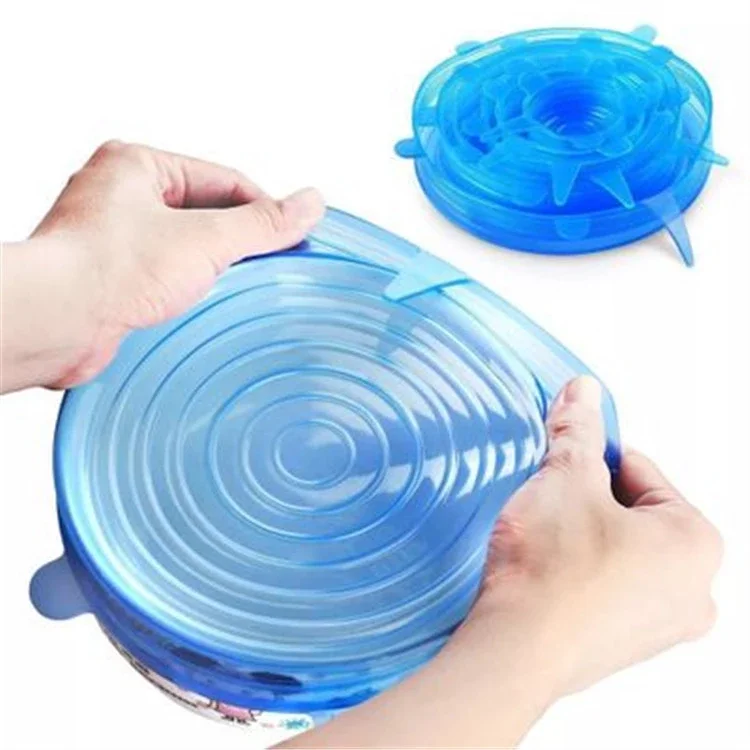 
Food Grade 6 pcs silicone stretch lids and fresh food wraps 