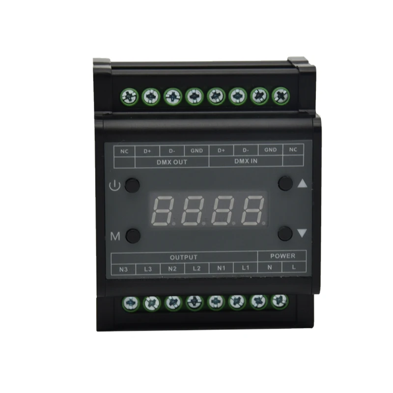 DMX302 DMX triac dimmer led brightness controller AC90-240V TRIAC 3-Output