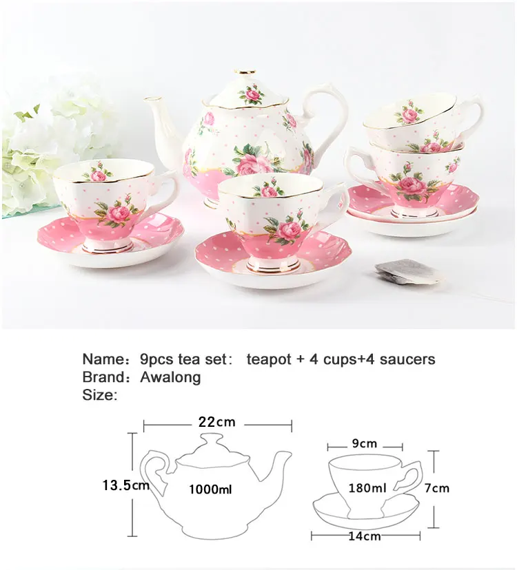 Asian Style Royal Bone China Tea Set / Popular Modern Fine China Coffee