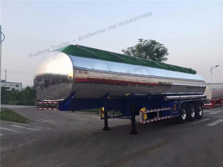 Transport edible cooking oil stainless steel tanker truck trailer
