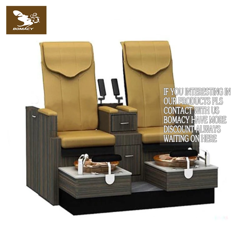 Bomacy Simple Wooden Nail Salon Furniture Reclining Foot Spa Pedicure