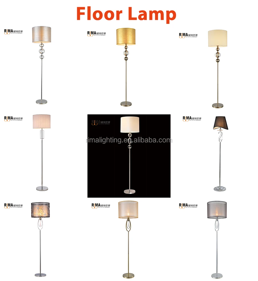 Floor flower standing lamp Factory price home interior fabric single modern White dowmlight lamp