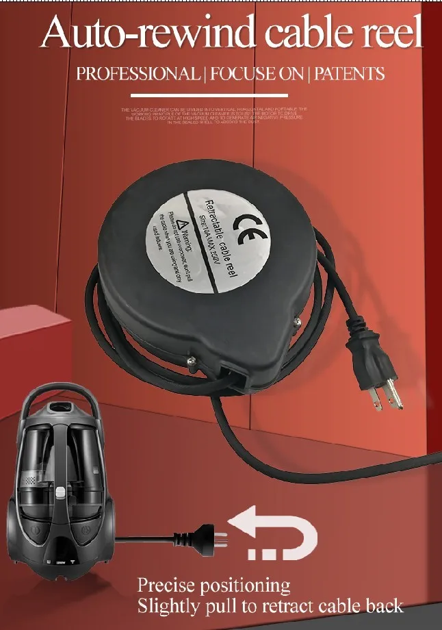 UK plug automatic retractable power cable