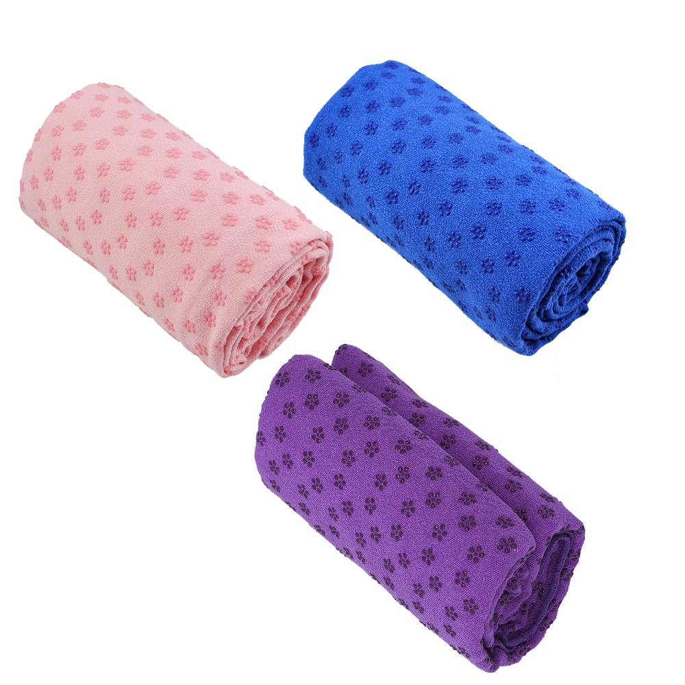 wholesale yoga towel mat custom non slip silicon dots yoga towel