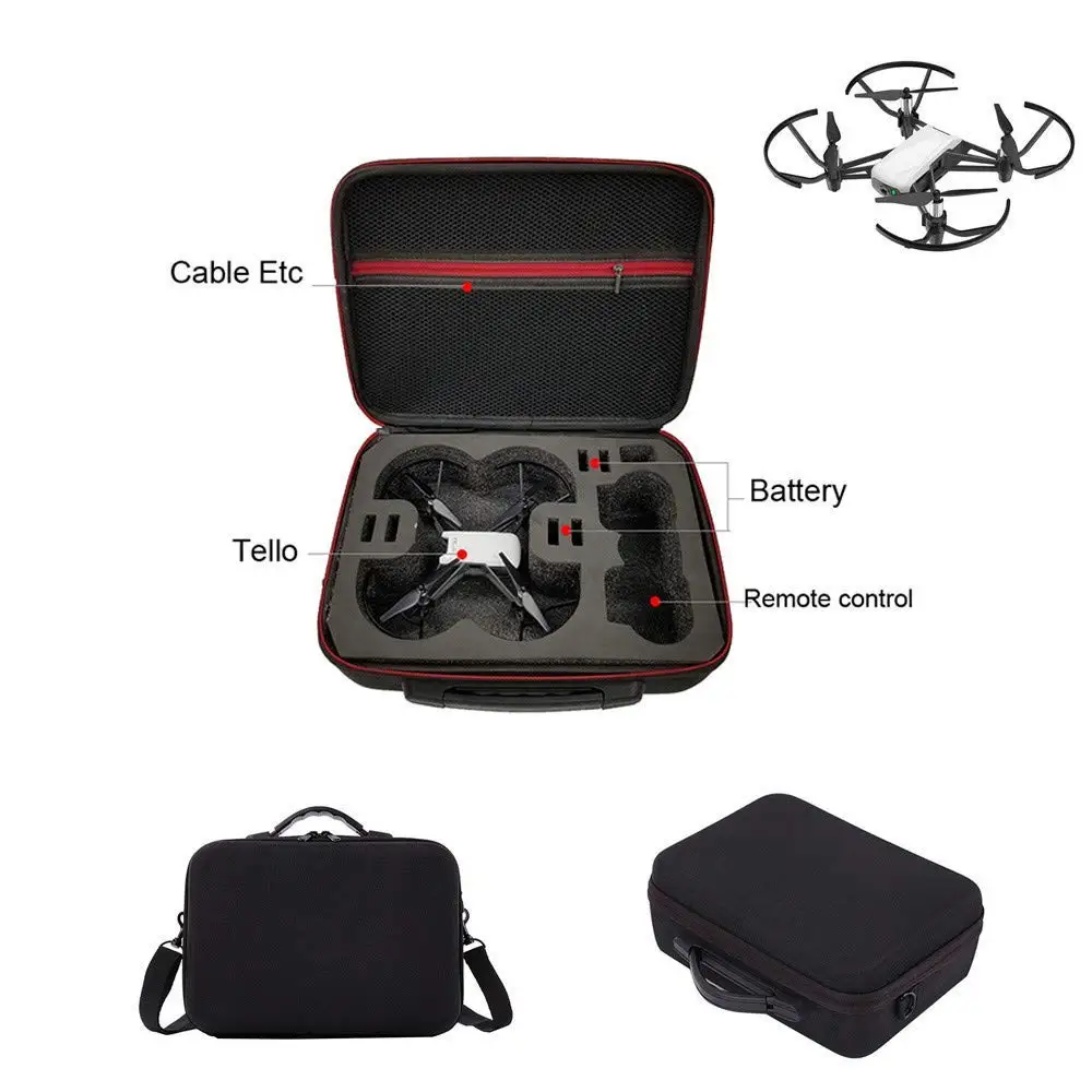 Gbell Shoulder Bag EVA Case Protector Waterproof Storage Bag for DJI TELLO Drone, Gbell Drone Accessories,Ship from Gbell USA Warehouse (Black)