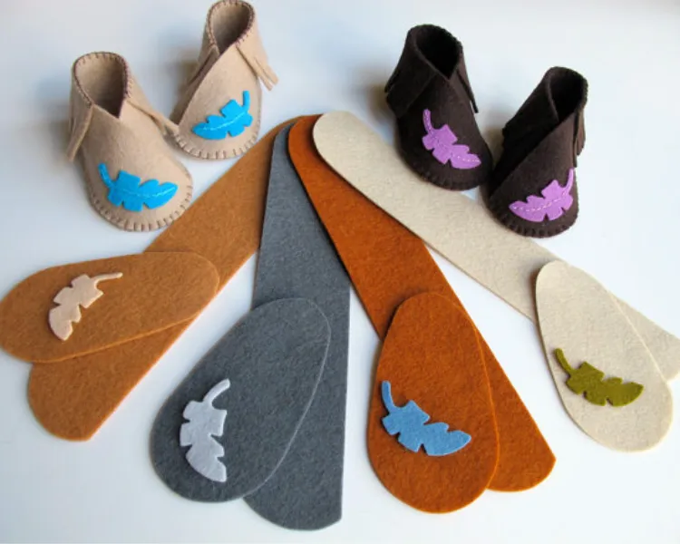 Baby Shoe Kit Wool Felt Moccasins Diy Sewing Kit Kimono