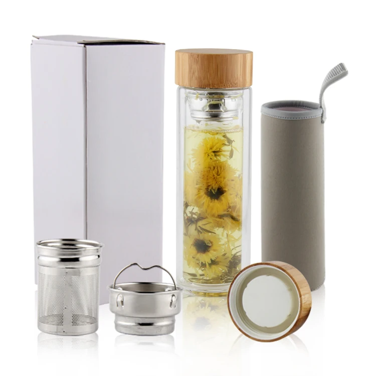 Travel Mug With Strainer Tea Infuser Tumbler,Fruit Infusion Glass