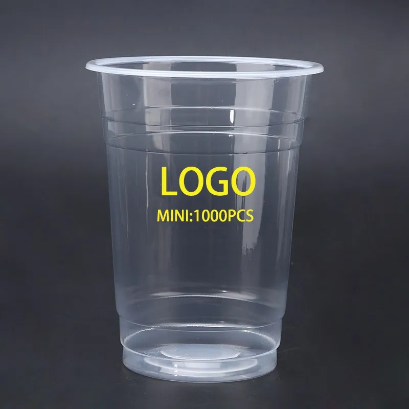 Disposable Plastic Cups Logo Printed Disposable Crystal Clear Pet ...
