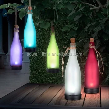 Waterproof Outdoor Lighting 2v40ma Solar Panel Glass Bottle Garden