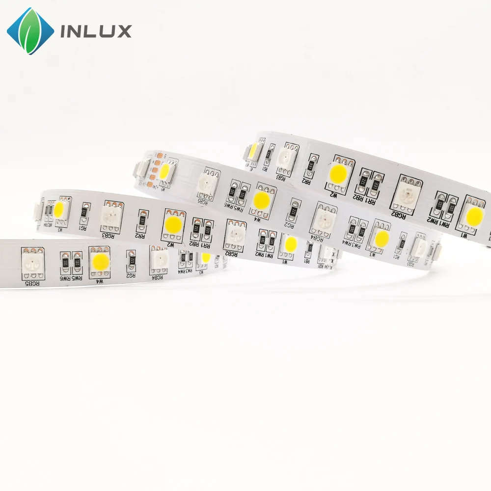 DC 24V smd 5050 RGB+W warm white 60LEDs/m waterproof ip20 indoor flexible stripe multicolor addressable rgbw led strip light