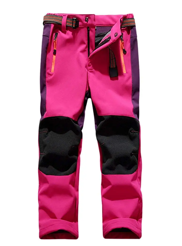 Youth Snow Pants with Reinforced Knees and Seat,Warm Climbing Trousers For Boys and Girls
