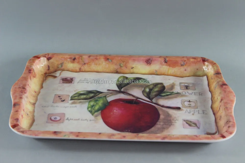 Apple Print Melamine Serving Tray For Harvest Festival
