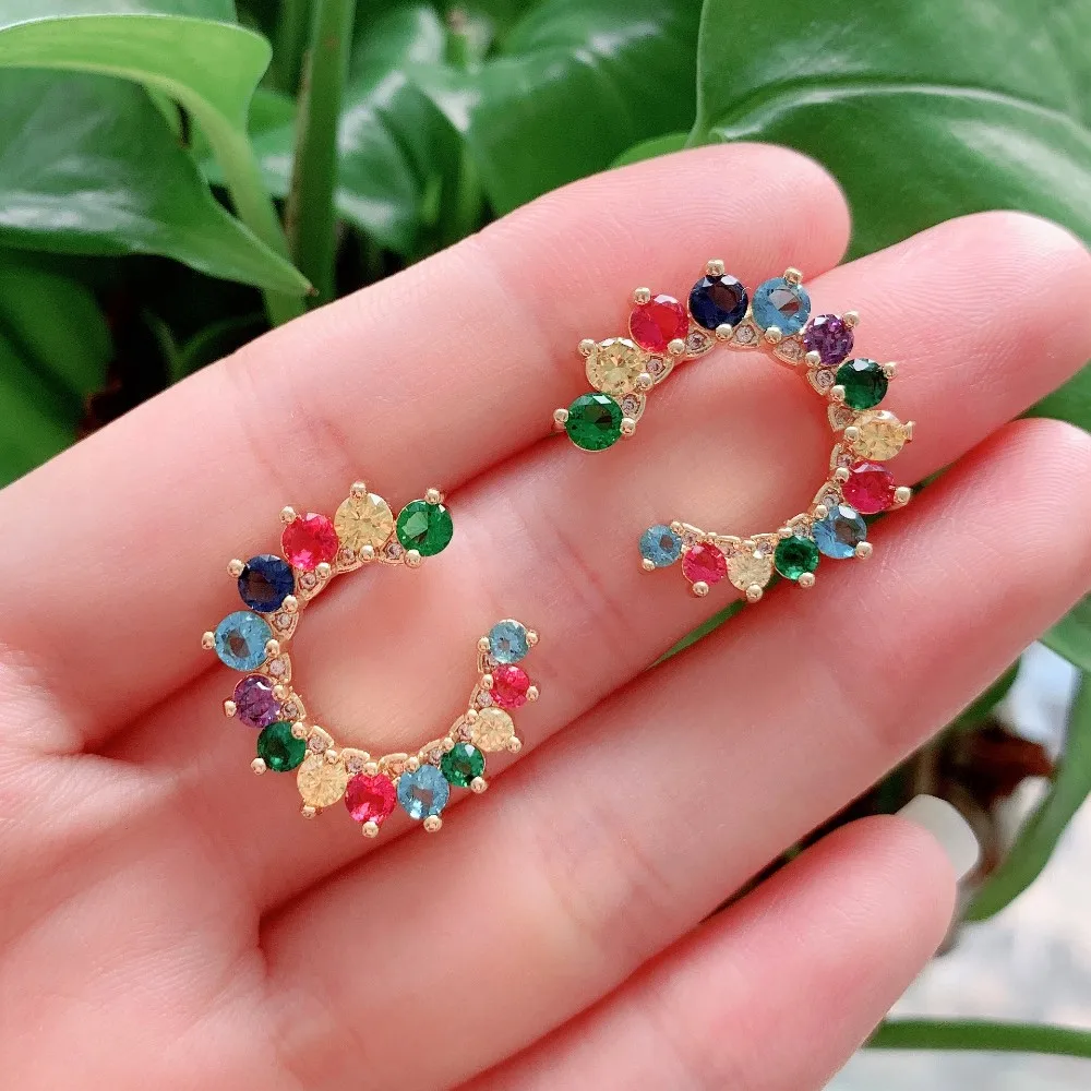 Wertop New Item Earrings Stud Colorful Colored Hoop Earrings Women ...