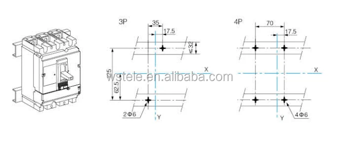 Fixed Or Withdrawable Nsx 100 Amp Circuit Breaker Mccb With Two Size