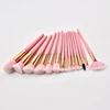 Newest 2018 Private Label Good Use 15 pcs Best Nylon Hair Red Color High-End Professional Makeup Brushes