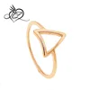 Punk Jewelry Rose Gold Plated Hollow Triangle Shaped Stainless Steel Ring for Men and Women