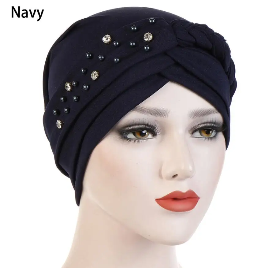 Ladies's Muslim Flower Turban Hat Elastic Bonnet Chemo Cap Head Scarf Headdress 