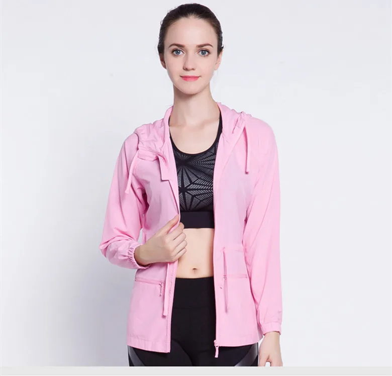 Jaket Olahraga Tipis Wanita Baju Luar Hoodie Transparan Anti Matahari Cepat Kering Penahan Angin Pakaian Olahraga Aktif Wanita Buy Tahan Air Tahan Angin Hoodies Product On Alibaba Com