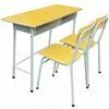 Two Seater School Desk & Chair Classroom Bench Furniture Wooden Study Table For Children