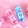 UCHOME Wholesale Korean Expression Student Children Creative Personality Cute Plastic Bottle Portable With Cover Handy Water Cup