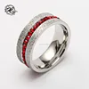 Titanium 316l stainless steel engagement rings with stones brushed stainless steel Wedding ring