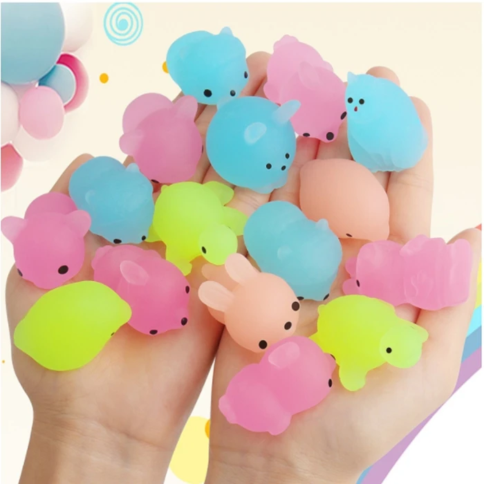 Glow In The Dark Animal Squeeze Kawaii Squishies Cats Soft Stress