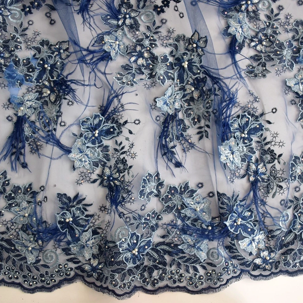 blue lace fabric