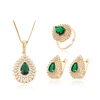 63881 xuping fashion Luxury pretty multicolor zircon stone women gold plated jewelry set