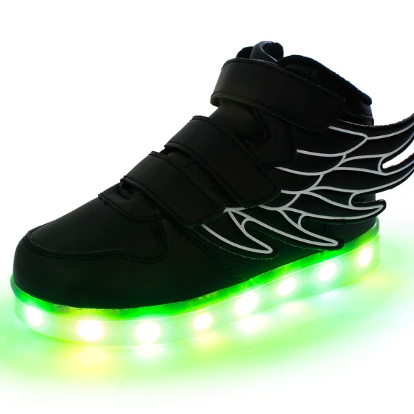 MS60429K angel wing design fashion hot sale 2016 led light kids shoes