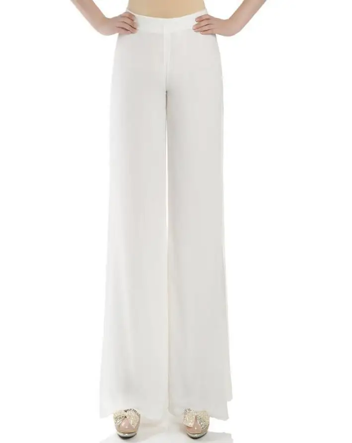 white chiffon trousers