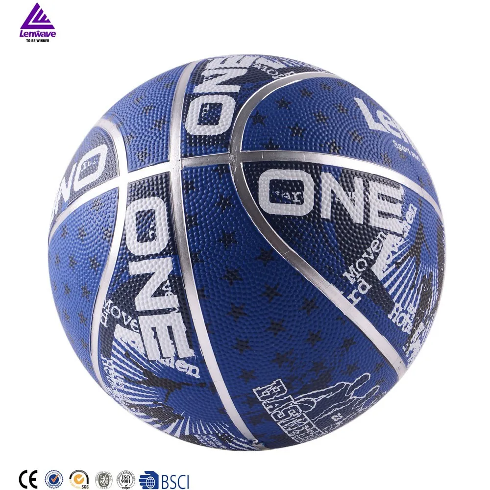 Lenwave Brand Promotion Basketball Ball Colorful Custom Logo Rubber