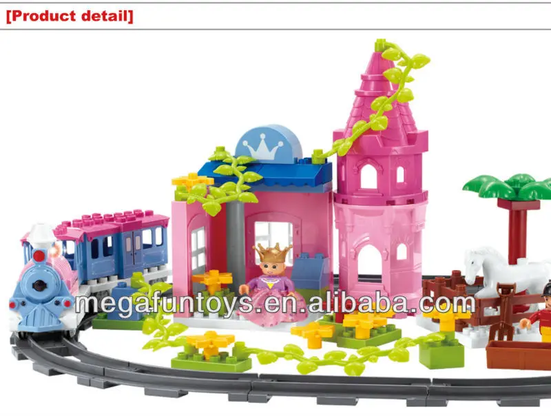 Funlock Duplo Baterai Dioperasikan Putri Castle Kereta Blok Bangunan